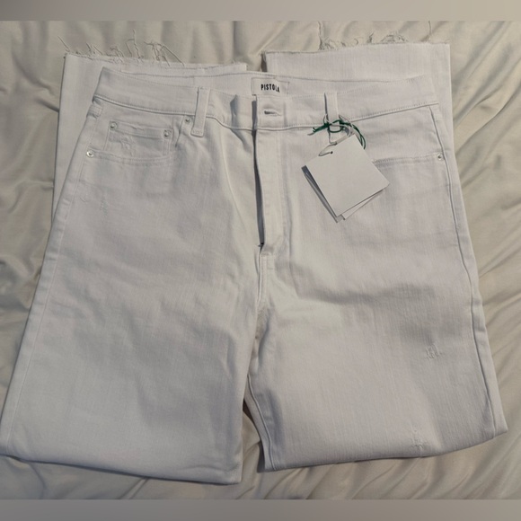 NWT PISTOLA Lennon High Rise Crop Boot - Cloud Vintage White Size 32 - Picture 7 of 7